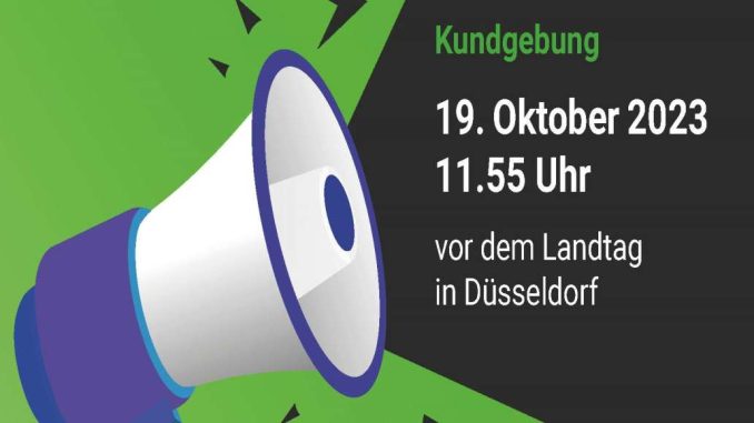Kundgebung vor dem Landtag in Düsseldorf